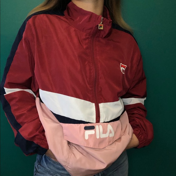 FILA Half-Zip windbreaker (maroon/pink) - Picture 3 of 4
